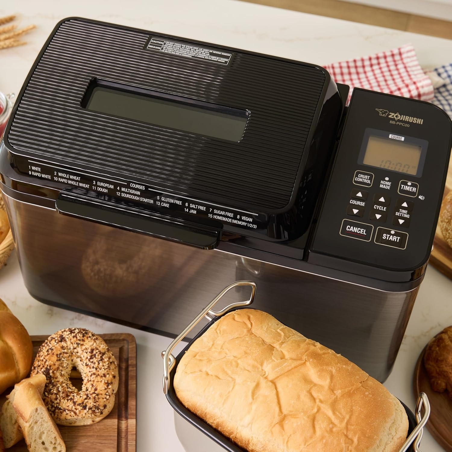 Zojirushi Home Bakery Virtuoso Plus Breadmaker – Black/Stainless – Bread Machines