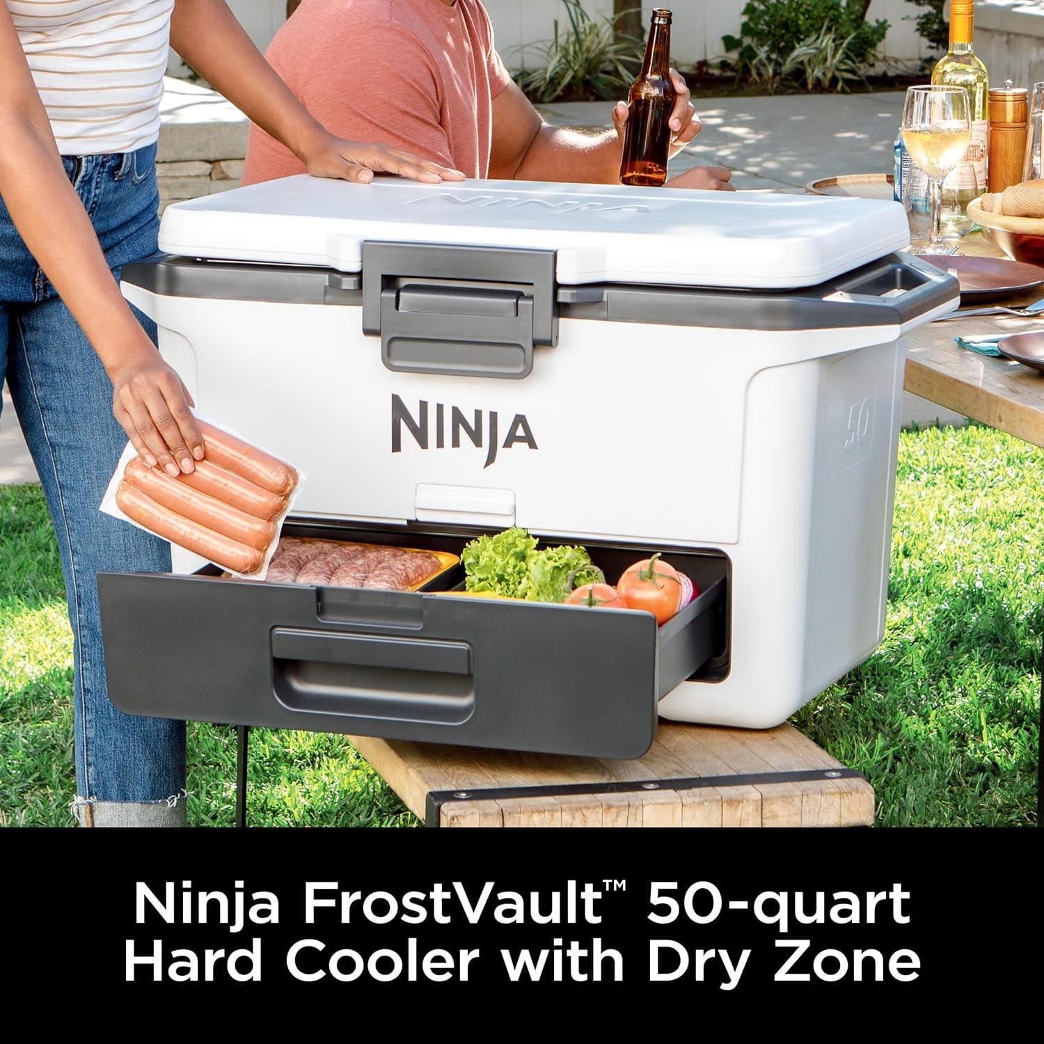 Ninja FrostVault 30 Qt. Wheeled Cooler with Dry Zone – 50 quarts – Halocline Green – Coolers