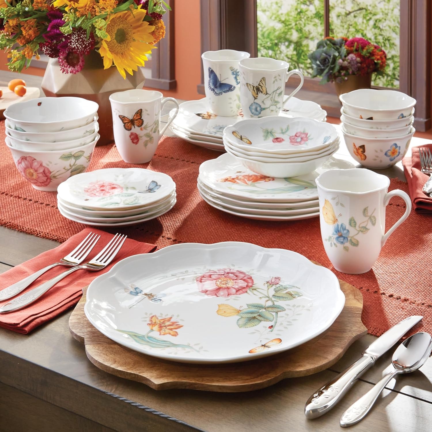 Lenox Butterfly Meadow 28-Piece Dinnerware Set – Multicolor – Dinnerware Sets