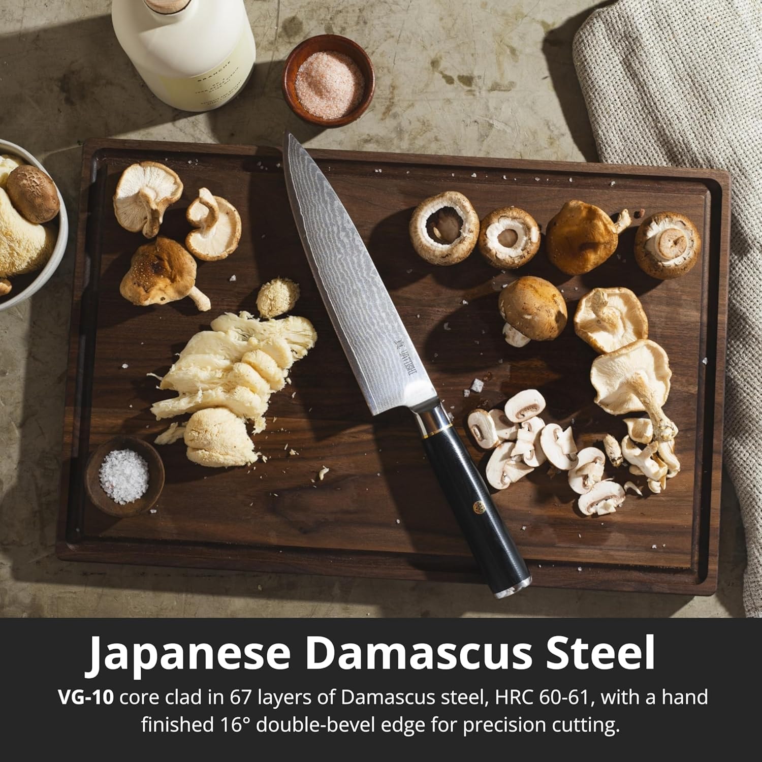 Set of 10 Japanese knives – Black/Gold – Knife Block Sets