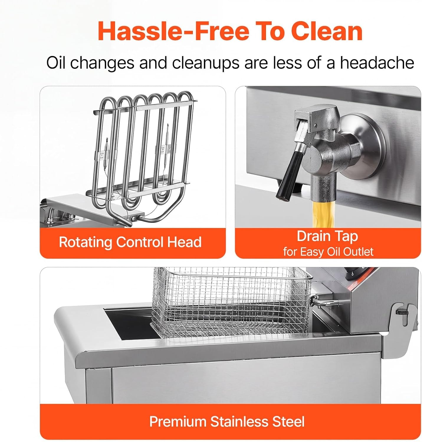 VEVOR Commercial Deep Fryer – Silver – Deep Fryers
