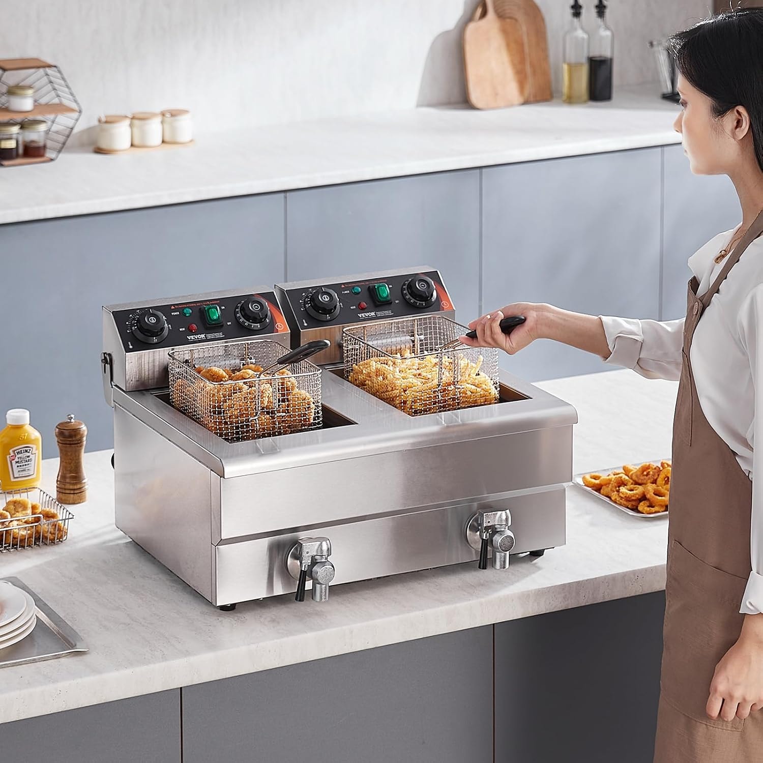 VEVOR Commercial Deep Fryer – Silver – Deep Fryers