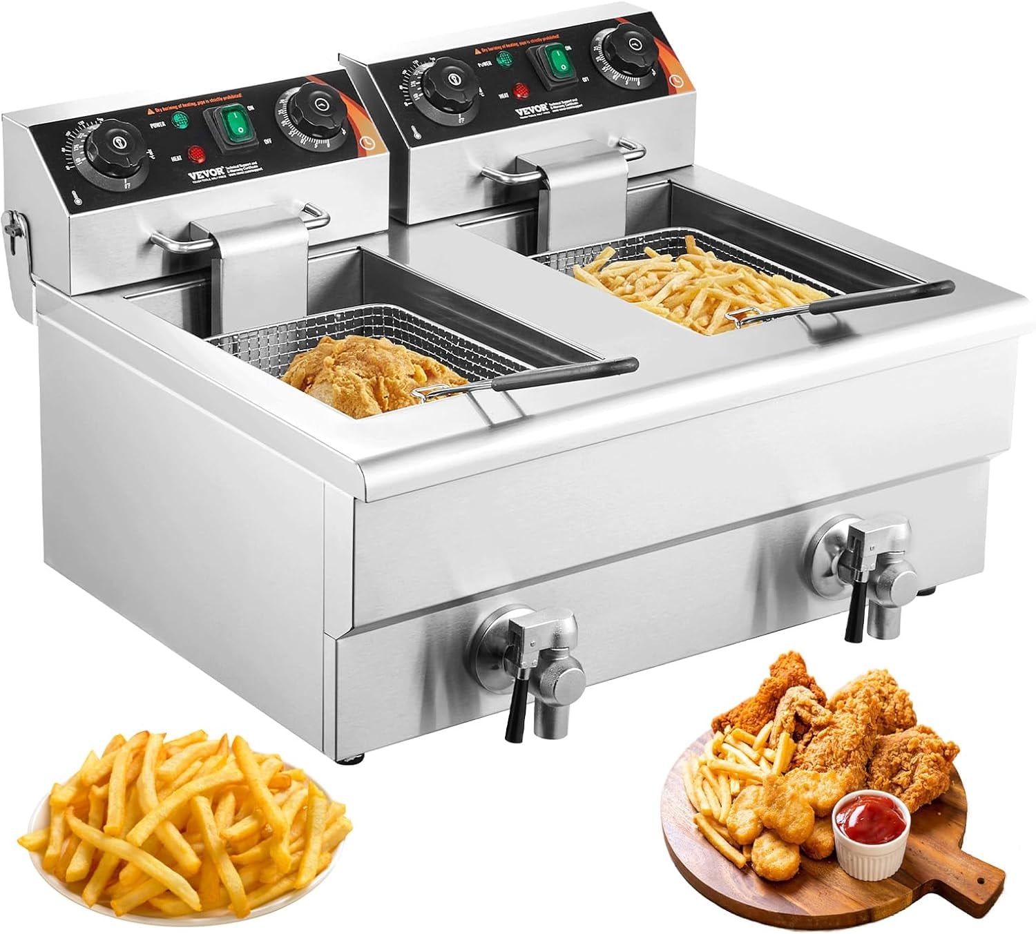 VEVOR Commercial Deep Fryer – Silver – Deep Fryers