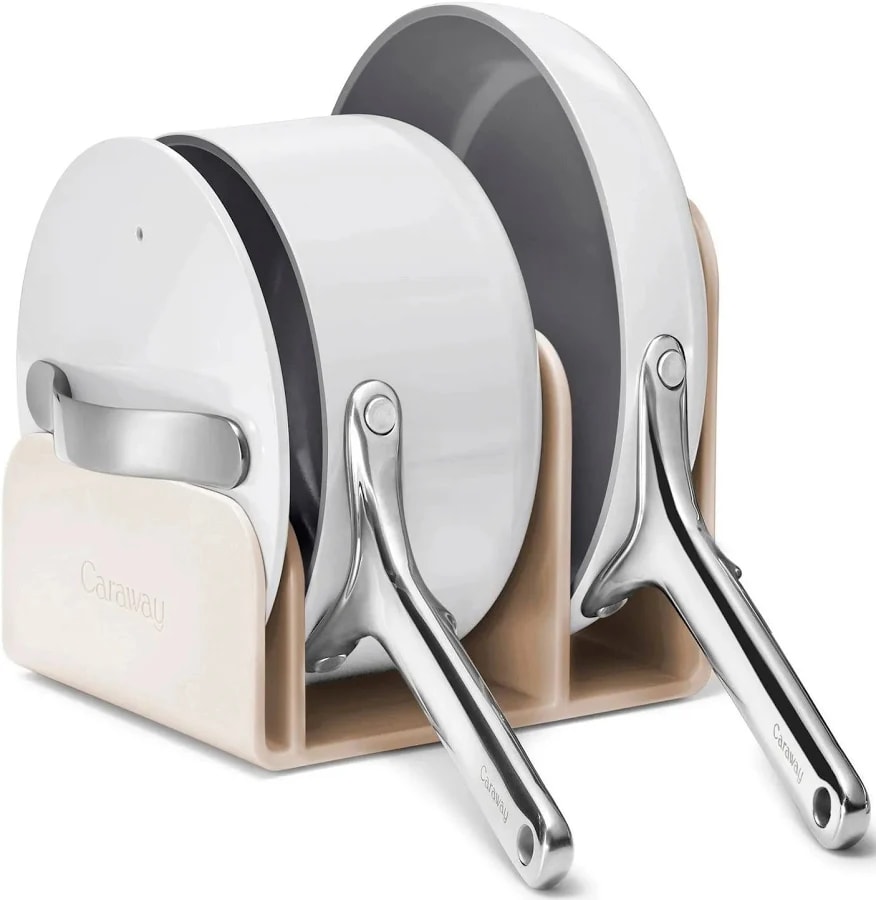 Caraway Nonstick Ceramic Minis Duo Cookware Set – 1.75 qt (Mini Sauce Pan) – Gray, Black, Cream, Marigold, Navy